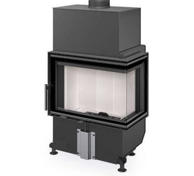 Romotop HEAT 60.44.33.24 kaminasüdamik parempoolse nurgaklaasiga, hele sisu